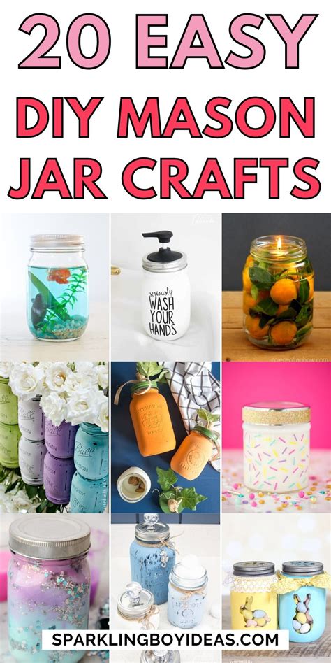 21 Easy DIY Mason Jar Crafts - Sparkling Boy Ideas