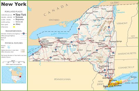 New York highway map - Ontheworldmap.com