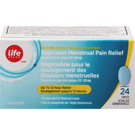 Life Brand Naproxen Menstrual Pain Relief 220mg 24 TAB - CTC Health