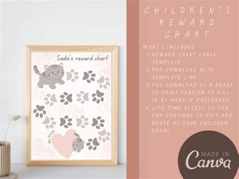 Reward Chart for Kids Sticker Chart Digital Printable Instant Download ...