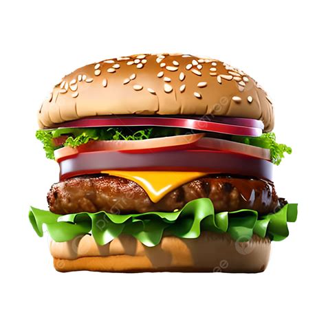 Isolated Burger On Transparent Background, Burger, Burger Photo, Cheese ...