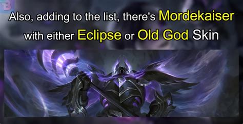 Morde is getting a new skin OMG SO HYPE either Old god or Eclipse. But ...