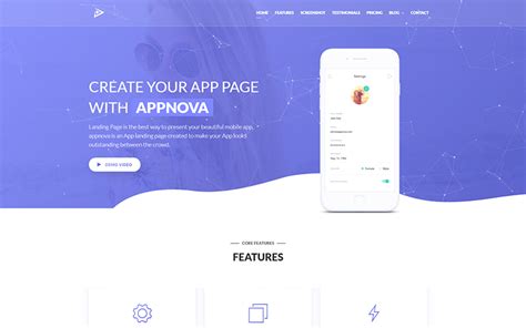 Appnova - App Landing Page Template #84825 - TemplateMonster