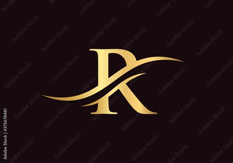 R letters logo Modern Trendy with gold color. R Logo design for ...