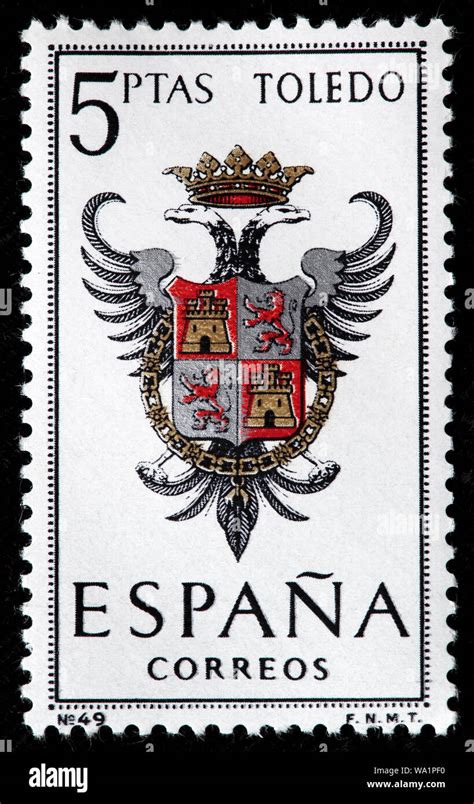 Toledo, Castilla-La Mancha, Coat of arms, postage stamp, Spain, 1966 ...