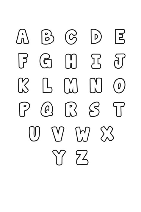 Free Printable Bubble Letter Alphabet Stencils