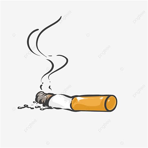 Cigarette Butt PNG Transparent, Hand Drawn Cartoon Cigarette Ash Pinch ...