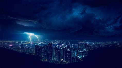 Storm Night Lightning In City 4k Wallpaper,HD Photography Wallpapers,4k ...