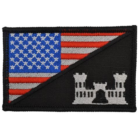 Army Engineer Castle USA Flag - 2.25x3.5 Patch