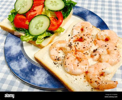 King prawn and salad sandwich Stock Photo - Alamy