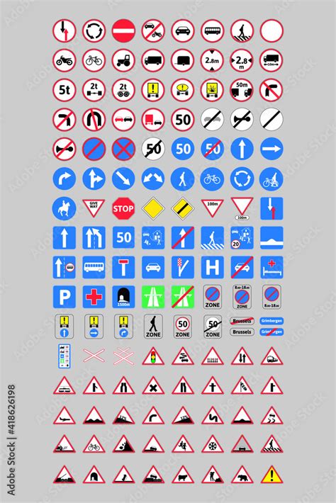 European Union Road Sign Full Set. Road signs used in European Union ...