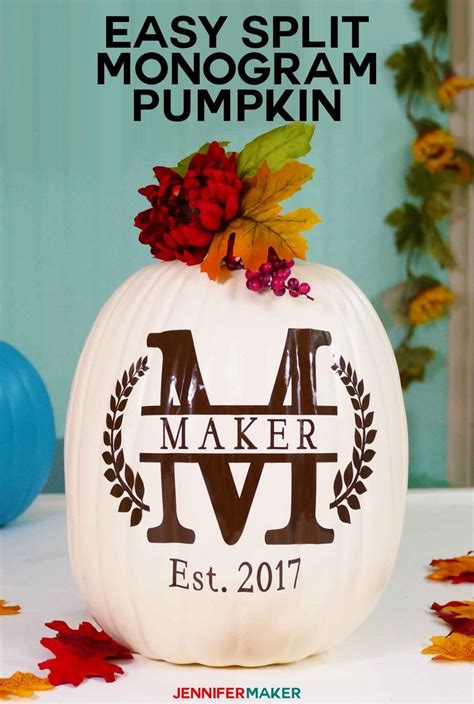 Cricut Split Monogram Tutorial + Free SVG! | Cricut monogram, Pumpkin ...