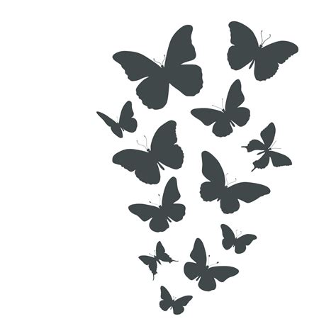 Flying butterfly silhouettes, Butterflies silhouette set. 16827544 ...