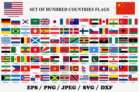 Set of 100 Countries Flags. Graphic by terrabismail · Creative Fabrica