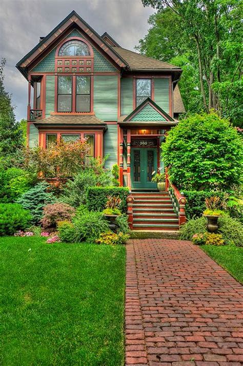 victorian house paint green - Google Search in 2020 | Victorian house ...