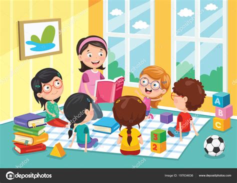 Vector Illustration Preschool Children — Stock Vector © yusufdemirci ...