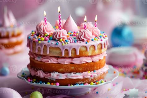 Colorful birthday cake with sweet icing 29557793 Stock Photo at Vecteezy