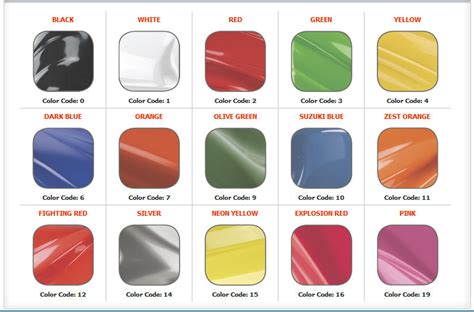 Honda civic color chart