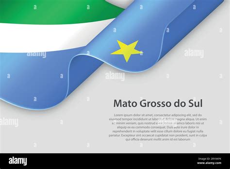 3d ribbon with flag Mato Grosso do Sul. Brazilian state. isolated on ...