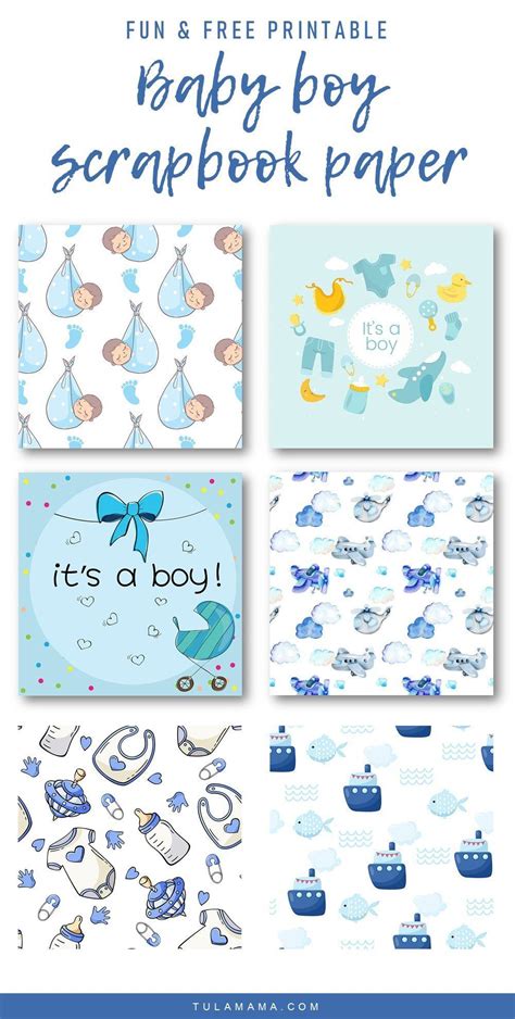 The cutest baby boy scrapbook paper free printable – Artofit