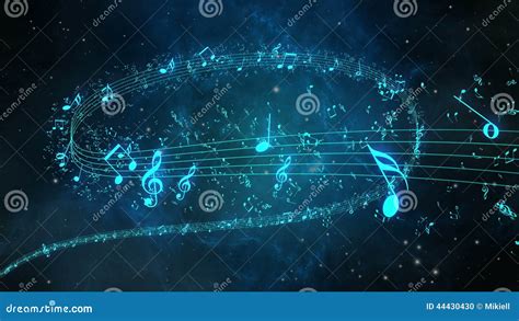 Animated Background with Musical Notes, Music Notes Flowing Stock ...