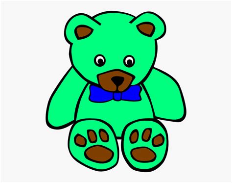 Green Teddy Bear Clipart - Simple Cartoon Teddy Bear, HD Png Download ...