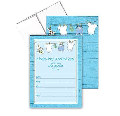 Stonehouse Collection: Baby Boy Rustic Shower Invites