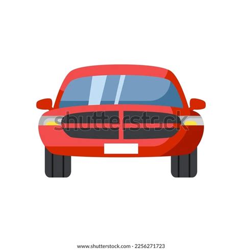 Red Car Front View Cartoon Vector Stock Vector (Royalty Free ...