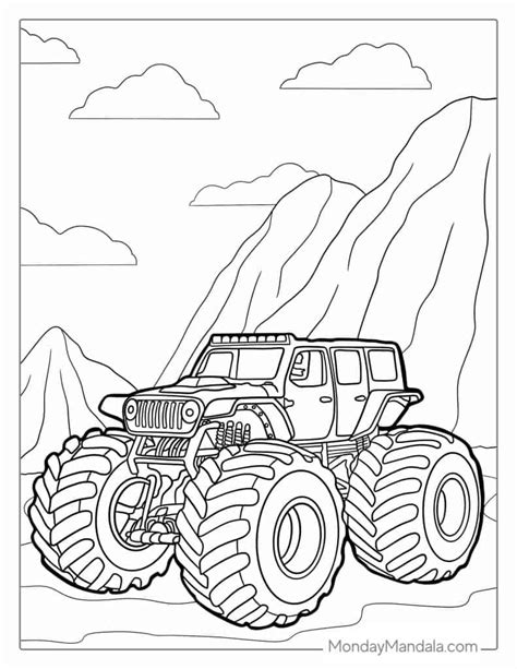 32 Monster Truck Coloring Pages (Free PDF Printables)