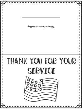 Veteran's Day Cards | Thank You Cards | Veteran's Day Writing by Kinder ...