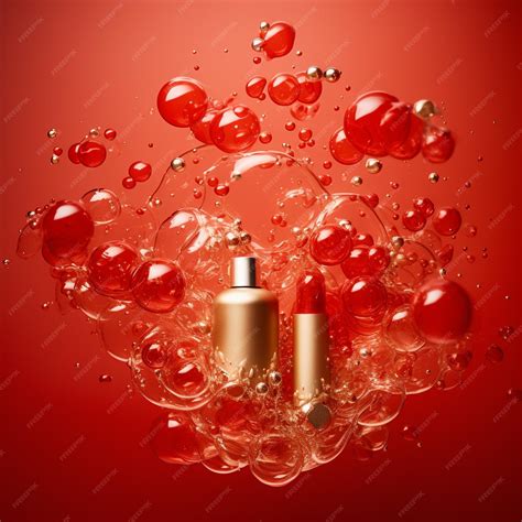 Premium AI Image | A red perfume bottle photography