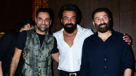 Bobby Deol, Sunny Deol, Abhay Deol reunite at Karan Deol's pre-wedding ...