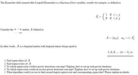 Solved The Kronecker delta (named after Leopold Kronecker) | Chegg.com