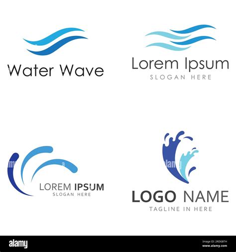 Water wave logo and Sea wave logo or beach water waves, with vector ...