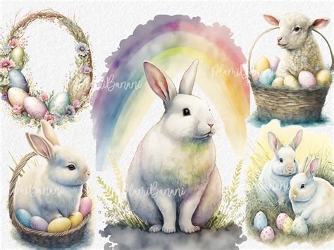 Easter Bunny Clipart, Easter Clipart, Easter Bunny Png, Watercolor ...