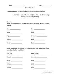 Free Onomatopoeia Worksheets For 4th Grade __LINK__