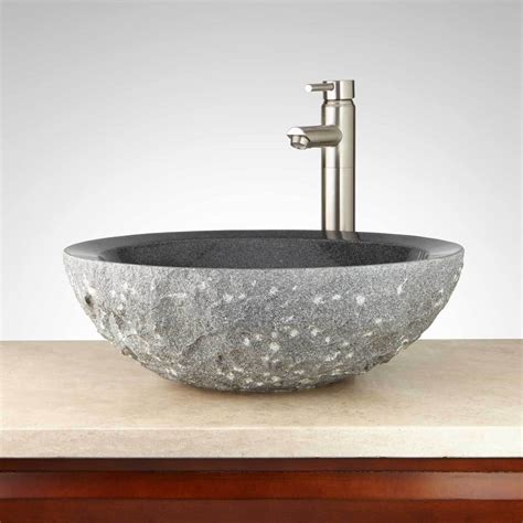 Round Chiseled Granite Vessel Sink | Natural Stone Creations