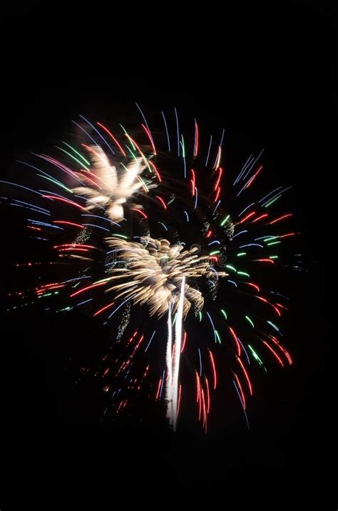 Exploding Fireworks in the Night Sky Stock Photo - Image of exploding ...