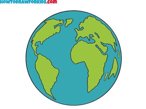 How to Draw Earth - Easy Drawing Tutorial For Kids | Earth drawings ...