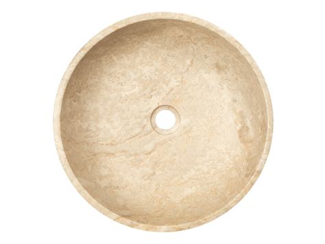 Round Beige Marble Vessel Sink - Rustic Sinks