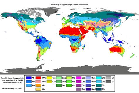 World Map Climate Zones With Country Names