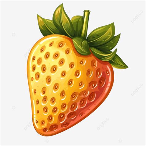 Yellow Strawberry Cartoon, Fruit, Yellow, Juicy PNG Transparent Image ...