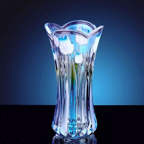 Crystal Glass Flower Vase Decorative Tabletop Vases for Home Living ...