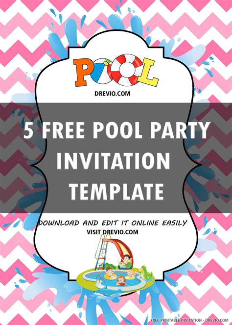 Pool Party Invitations Template