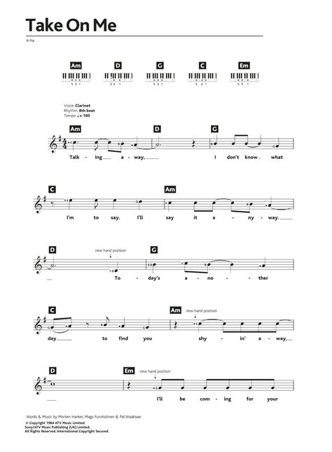 A-ha - Take On Me (abridged) sheet music