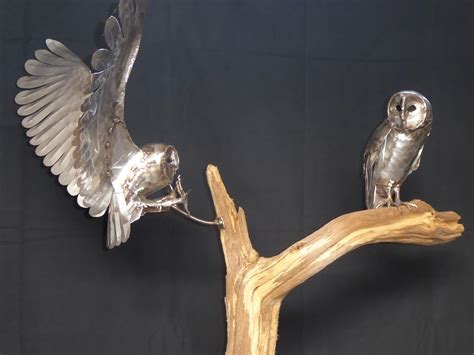 Two Owl Sculpture – Dadey Fine Metal Art