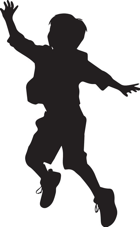 Child jumping vector silhouette black color 6 35214852 Vector Art at ...