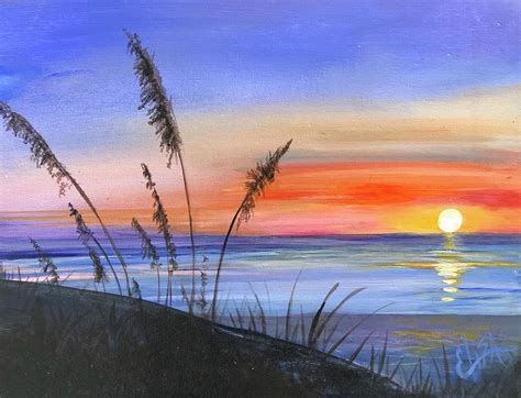 Sunrise at the beach Painting by Elisa Gabrielli - Fine Art America