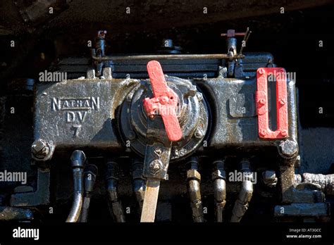 Close up detail of Historic Challenger locomotive steam engine during ...