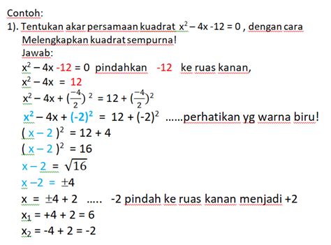 `: Melengkapkan Kuadrat sempurna